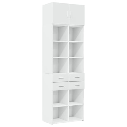 Opbergkast 70x42,5x225 cm bewerkt hout wit