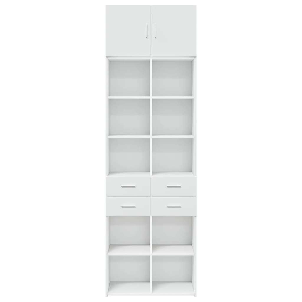Opbergkast 70x42,5x225 cm bewerkt hout wit