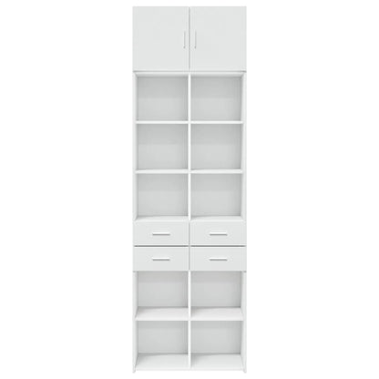 Opbergkast 70x42,5x225 cm bewerkt hout wit