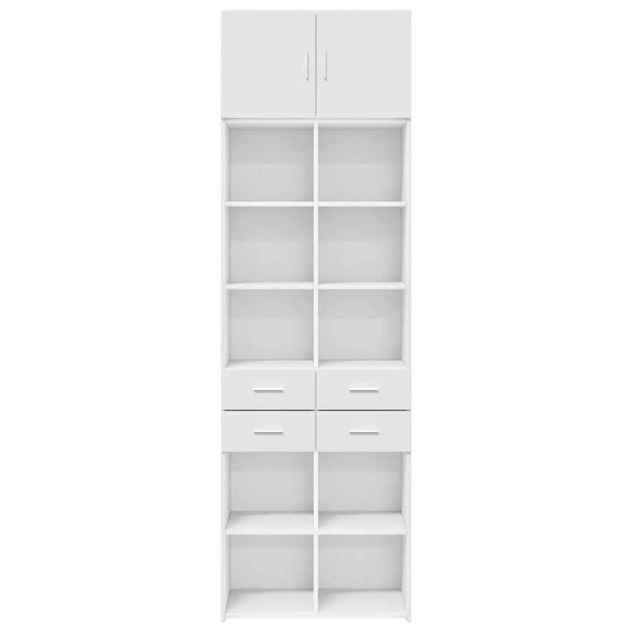 Opbergkast 70x42,5x225 cm bewerkt hout wit