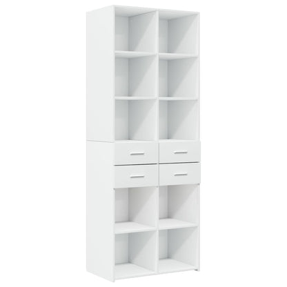 Opbergkast 70x42,5x225 cm bewerkt hout wit