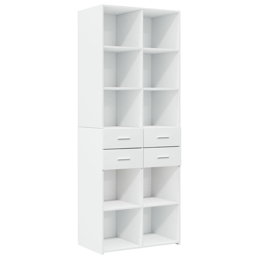 Opbergkast 70x42,5x225 cm bewerkt hout wit