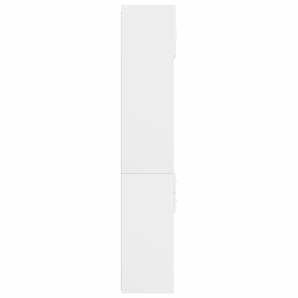 Opbergkast 70x42,5x225 cm bewerkt hout wit