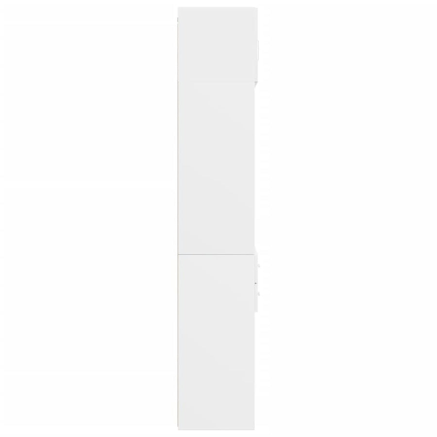 Opbergkast 70x42,5x225 cm bewerkt hout wit