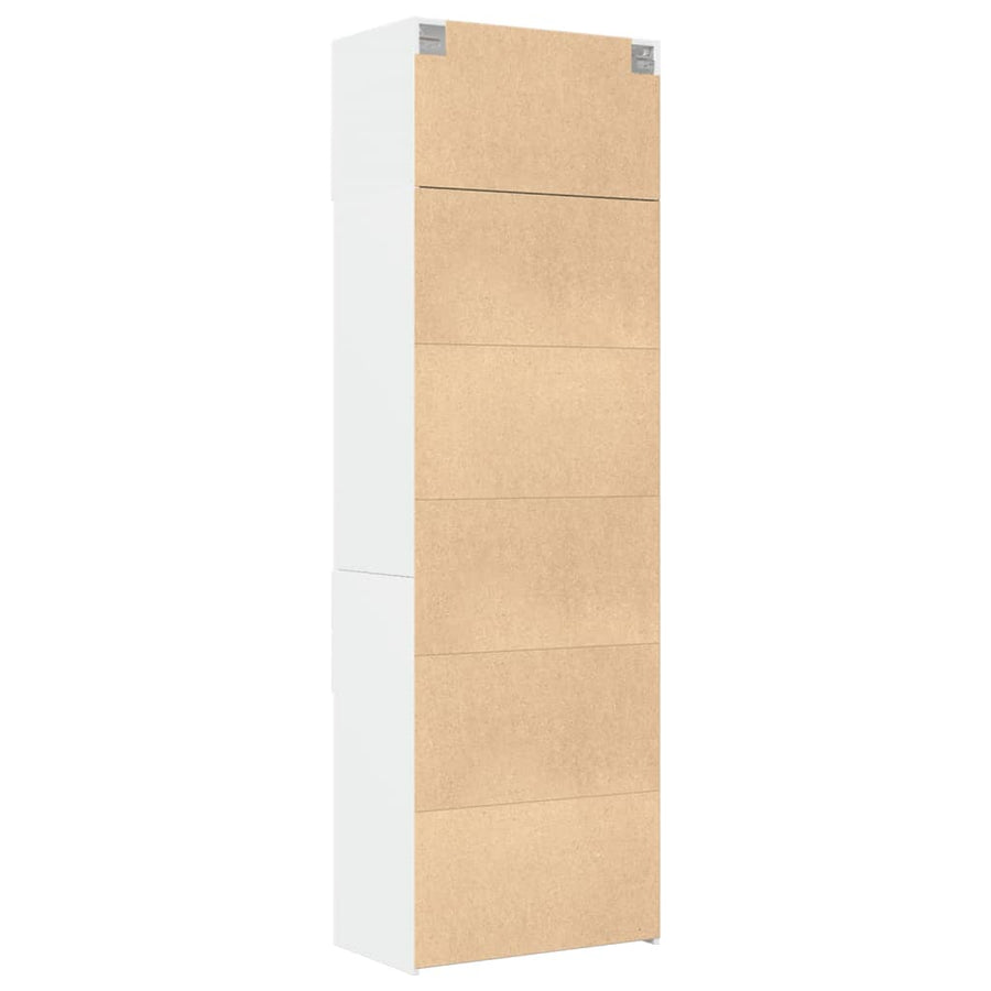 Opbergkast 70x42,5x225 cm bewerkt hout wit