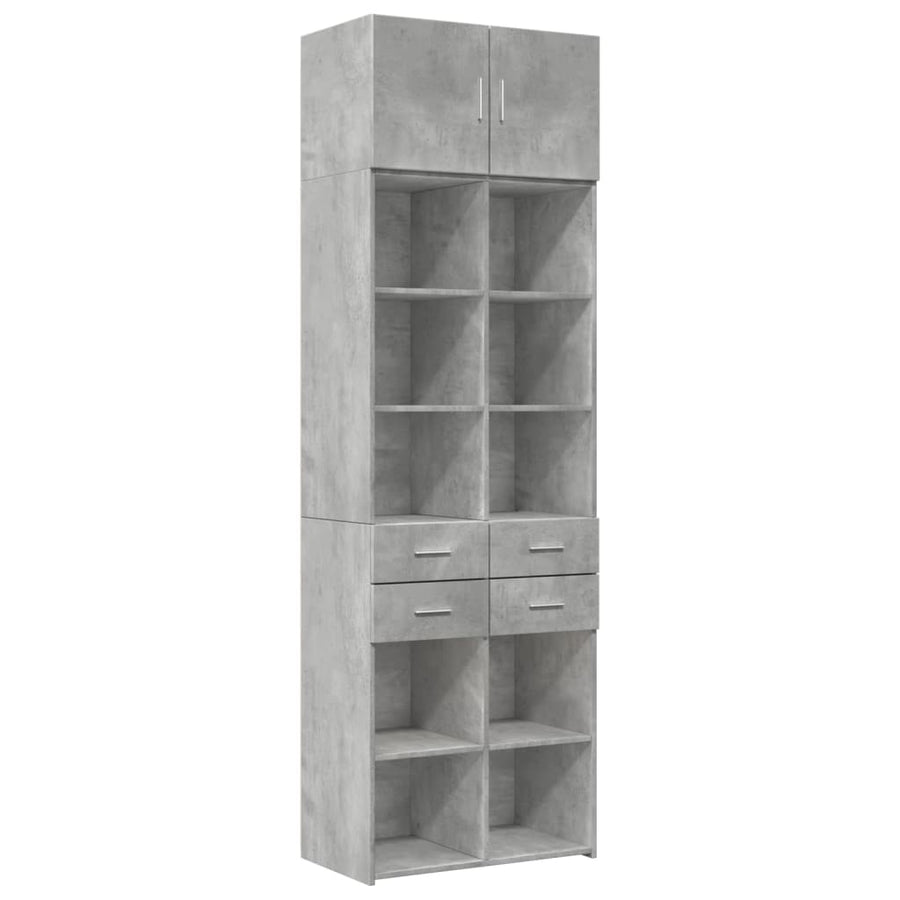 Opbergkast 70x42,5x225 cm bewerkt hout betongrijs
