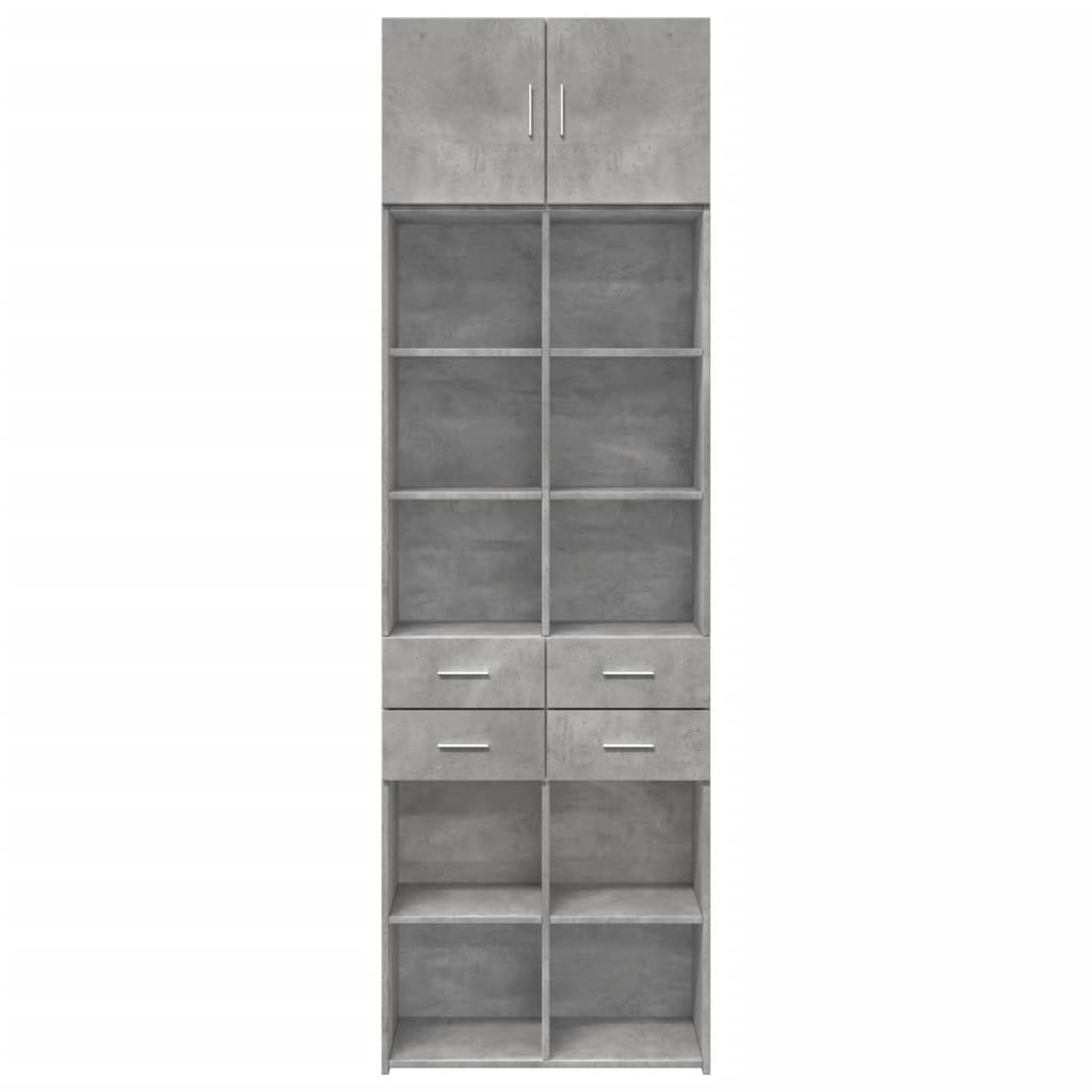 Opbergkast 70x42,5x225 cm bewerkt hout betongrijs