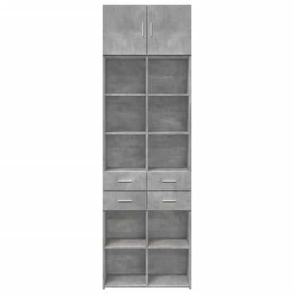 Opbergkast 70x42,5x225 cm bewerkt hout betongrijs