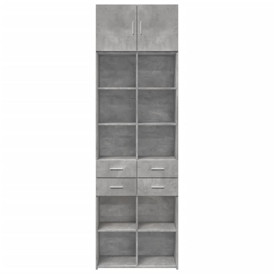 Opbergkast 70x42,5x225 cm bewerkt hout betongrijs