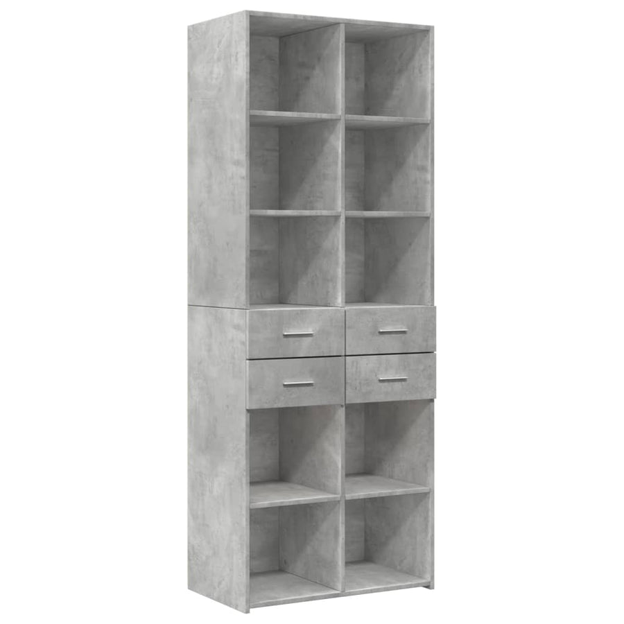 Opbergkast 70x42,5x225 cm bewerkt hout betongrijs
