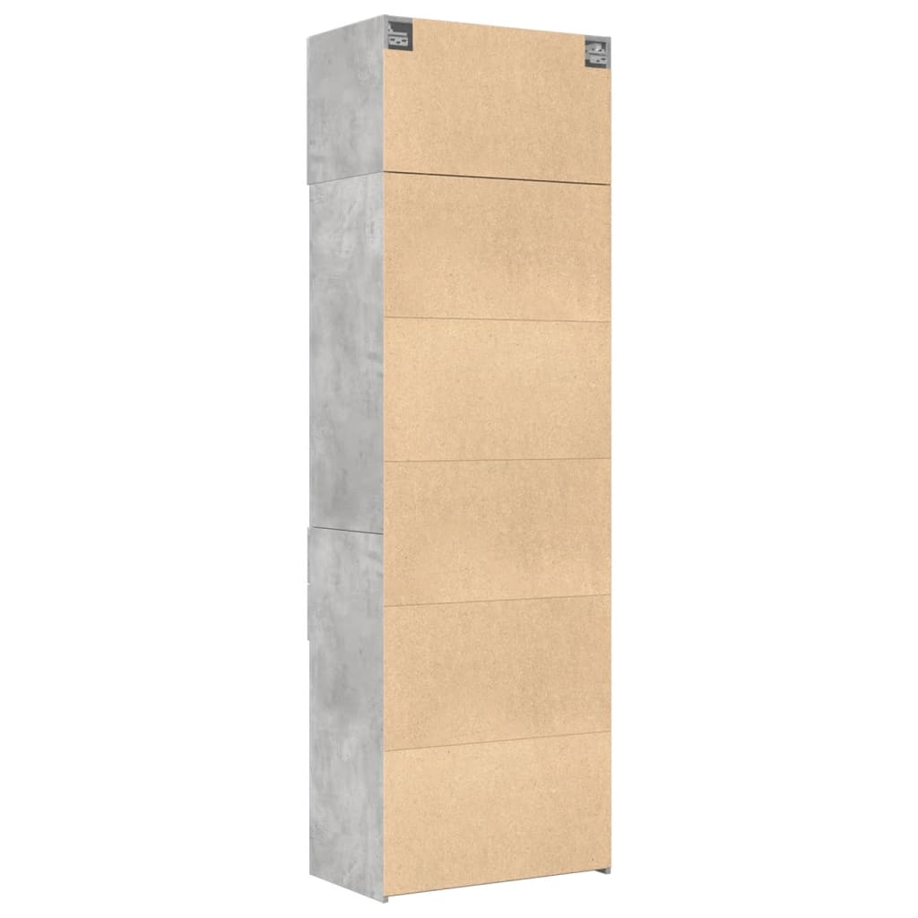Opbergkast 70x42,5x225 cm bewerkt hout betongrijs