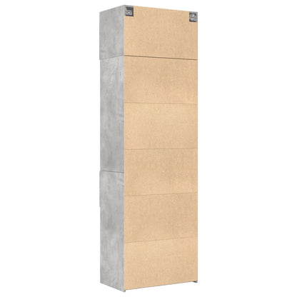 Opbergkast 70x42,5x225 cm bewerkt hout betongrijs