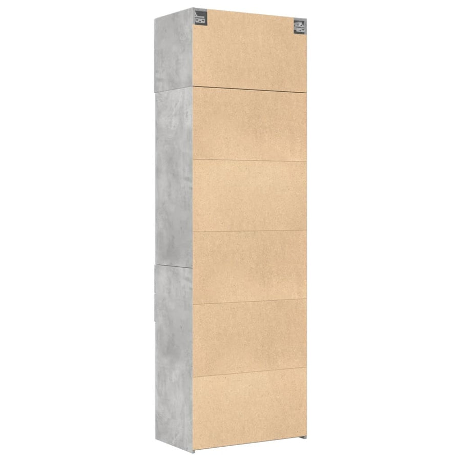Opbergkast 70x42,5x225 cm bewerkt hout betongrijs