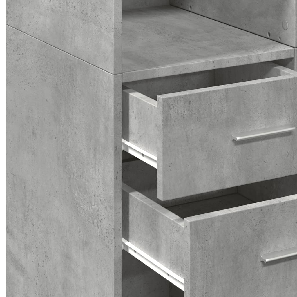 Opbergkast 70x42,5x225 cm bewerkt hout betongrijs