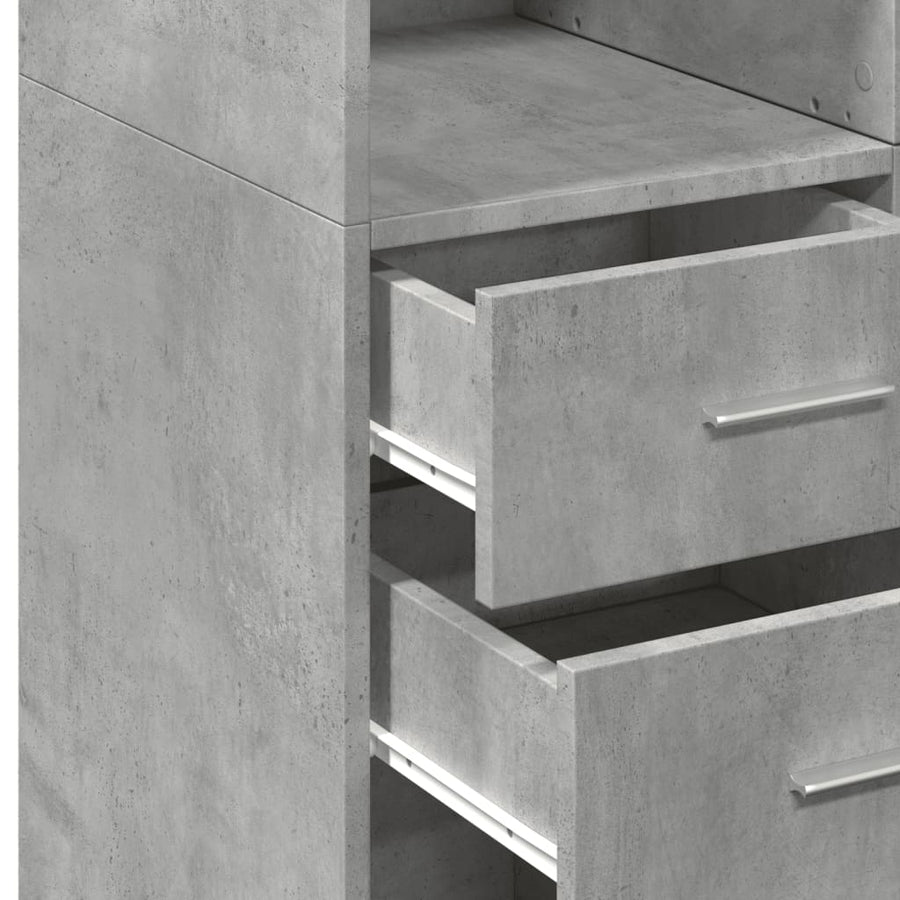 Opbergkast 70x42,5x225 cm bewerkt hout betongrijs