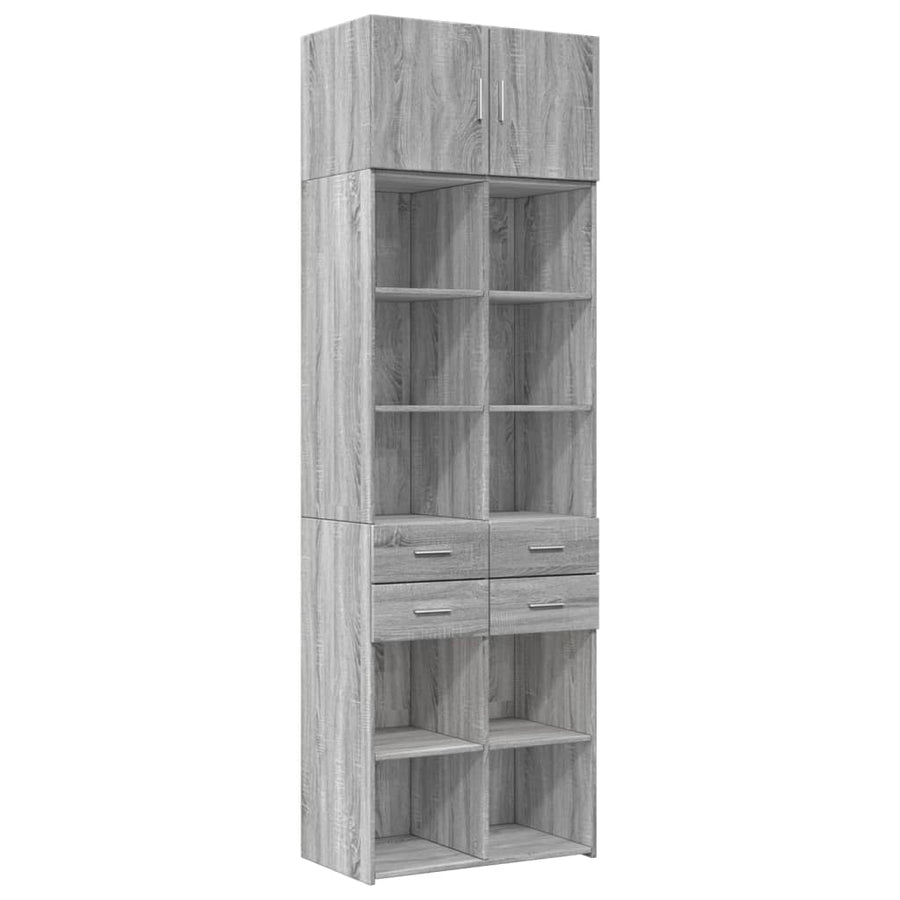 Opbergkast 70x42,5x225 cm bewerkt hout grijs sonoma eikenkleur