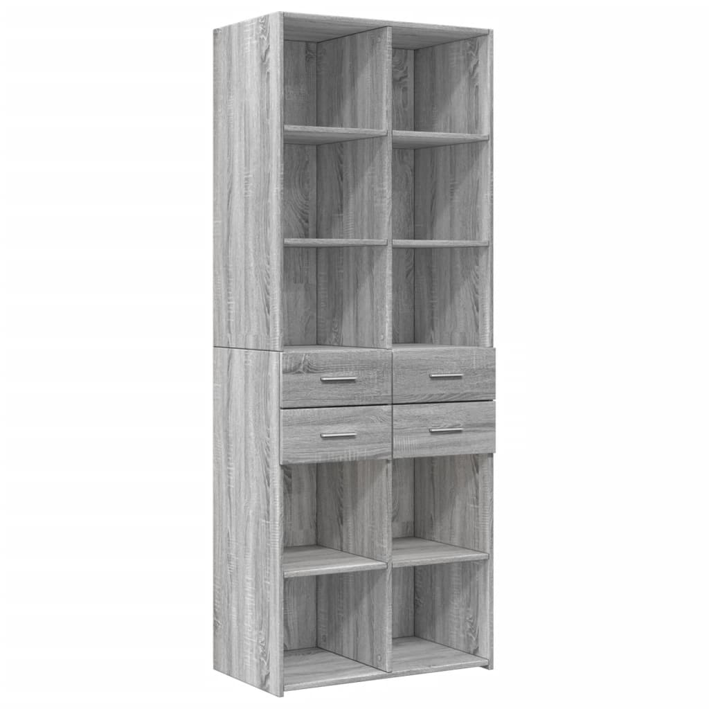 Opbergkast 70x42,5x225 cm bewerkt hout grijs sonoma eikenkleur