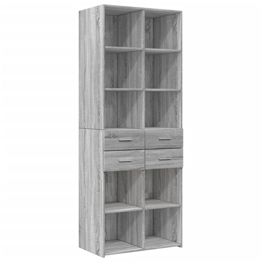 Opbergkast 70x42,5x225 cm bewerkt hout grijs sonoma eikenkleur