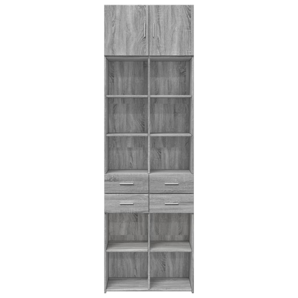 Opbergkast 70x42,5x225 cm bewerkt hout grijs sonoma eikenkleur