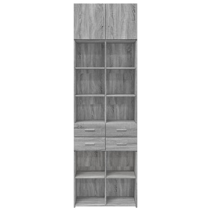 Opbergkast 70x42,5x225 cm bewerkt hout grijs sonoma eikenkleur