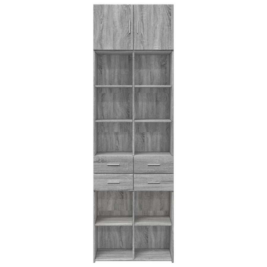 Opbergkast 70x42,5x225 cm bewerkt hout grijs sonoma eikenkleur