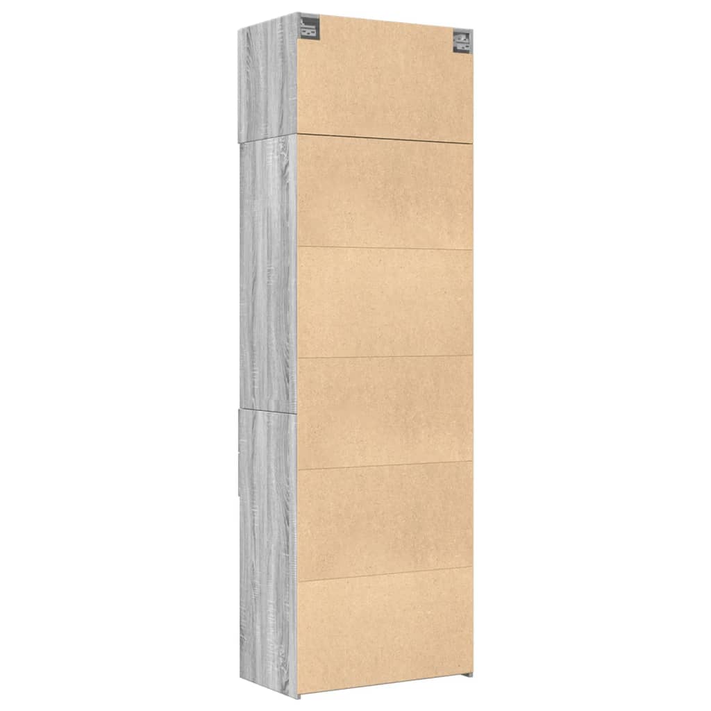 Opbergkast 70x42,5x225 cm bewerkt hout grijs sonoma eikenkleur