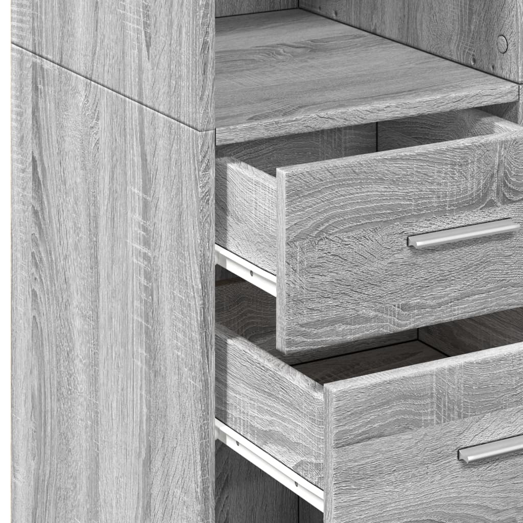 Opbergkast 70x42,5x225 cm bewerkt hout grijs sonoma eikenkleur