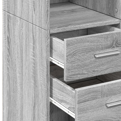Opbergkast 70x42,5x225 cm bewerkt hout grijs sonoma eikenkleur