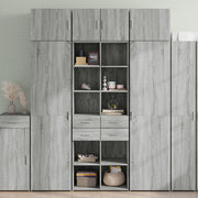 Opbergkast 70x42,5x225 cm bewerkt hout grijs