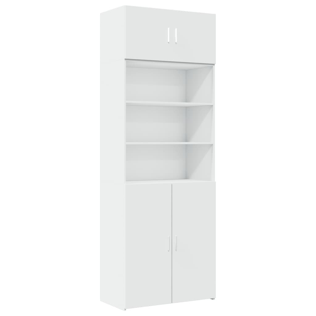 Opbergkast 80X42,5X225 Cm Bewerkt Hout Wit