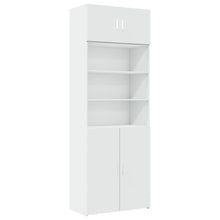 Opbergkast 80X42,5X225 Cm Bewerkt Hout Wit