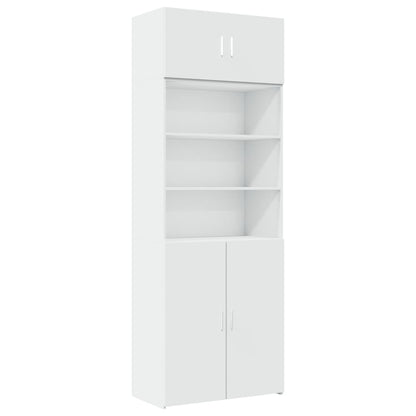 Opbergkast 80X42,5X225 Cm Bewerkt Hout Wit
