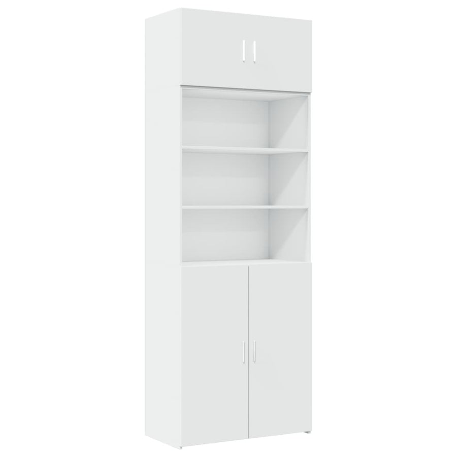 Opbergkast 80X42,5X225 Cm Bewerkt Hout Wit