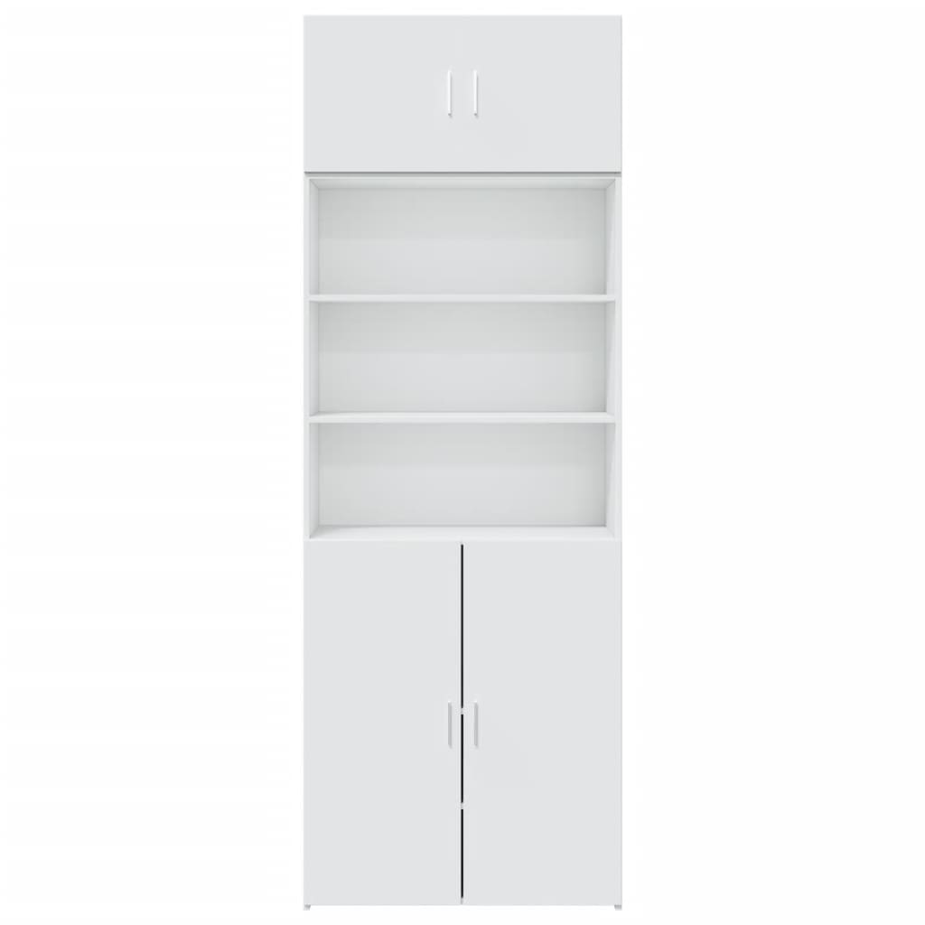 Opbergkast 80X42,5X225 Cm Bewerkt Hout Wit
