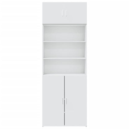 Opbergkast 80X42,5X225 Cm Bewerkt Hout Wit