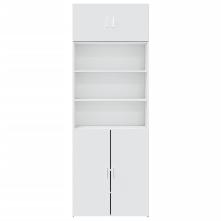 Opbergkast 80X42,5X225 Cm Bewerkt Hout Wit