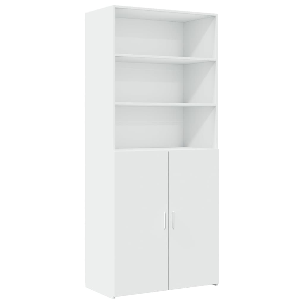 Opbergkast 80X42,5X225 Cm Bewerkt Hout Wit