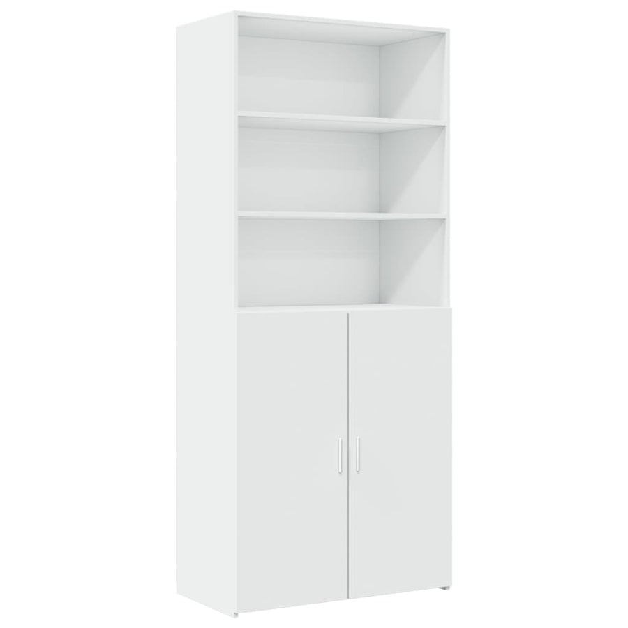 Opbergkast 80X42,5X225 Cm Bewerkt Hout Wit