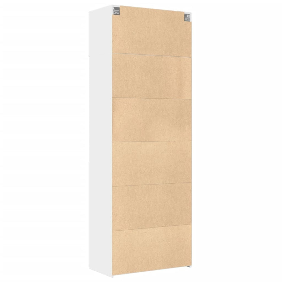 Opbergkast 80X42,5X225 Cm Bewerkt Hout Wit