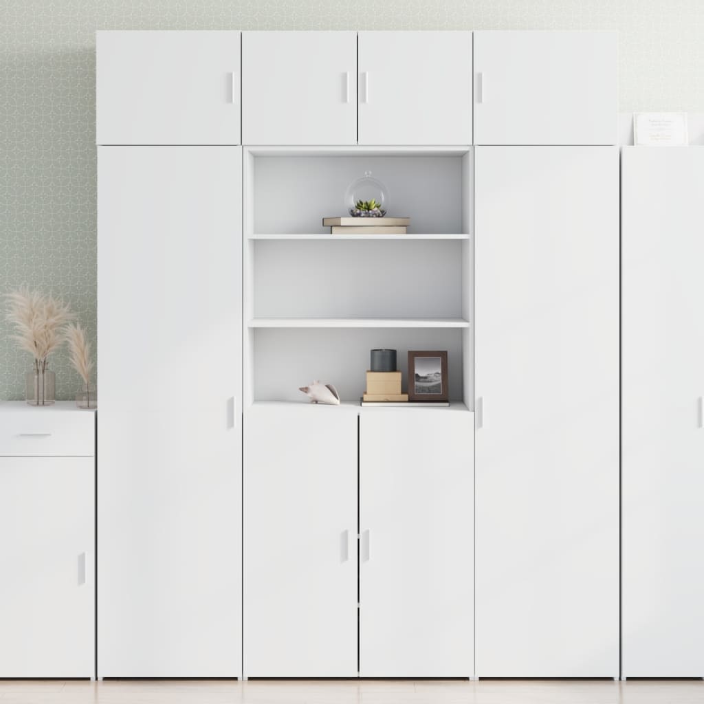Opbergkast 80X42,5X225 Cm Bewerkt Hout Wit