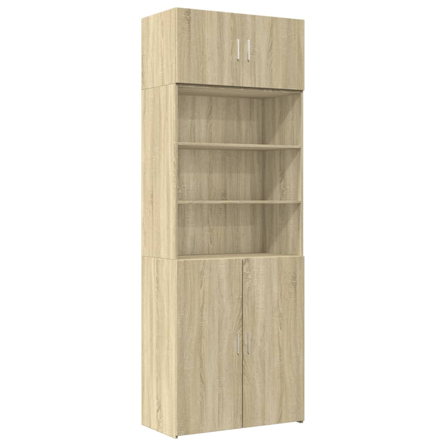 Opbergkast 80X42,5X225 Cm Bewerkt Hout Kleurig Sonoma eiken