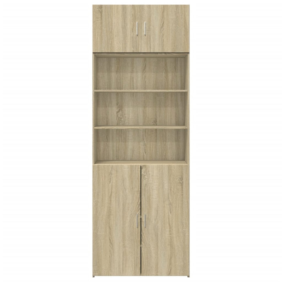 Opbergkast 80X42,5X225 Cm Bewerkt Hout Kleurig Sonoma eiken