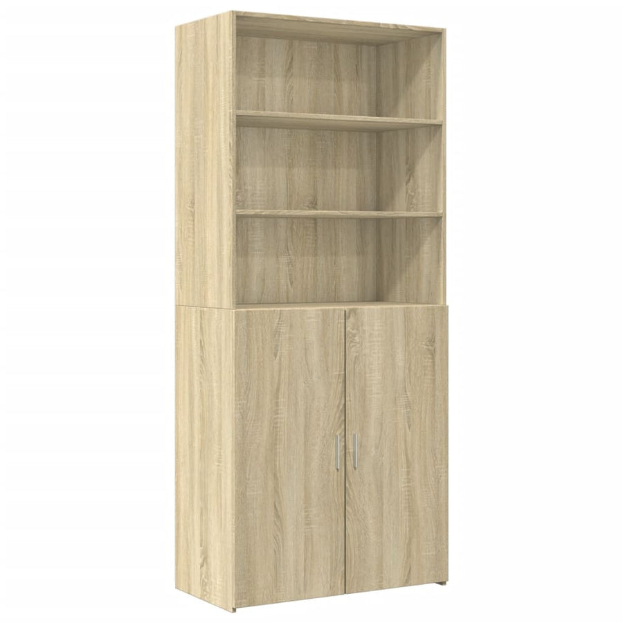 Opbergkast 80X42,5X225 Cm Bewerkt Hout Kleurig Sonoma eiken