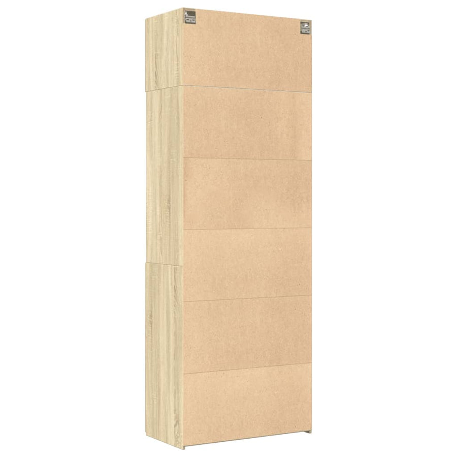 Opbergkast 80X42,5X225 Cm Bewerkt Hout Kleurig Sonoma eiken