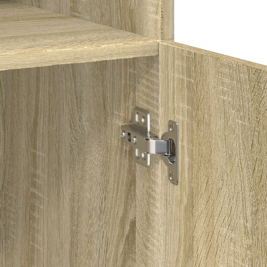 Opbergkast 80X42,5X225 Cm Bewerkt Hout Kleurig Sonoma eiken