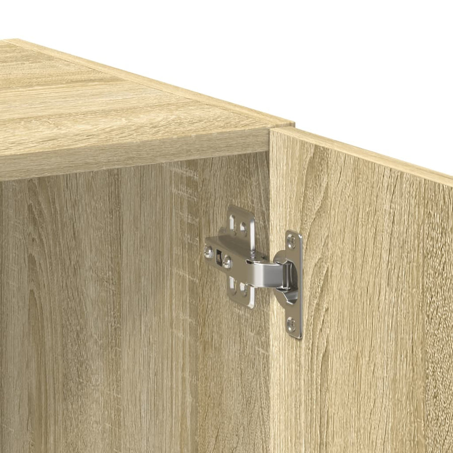 Opbergkast 80X42,5X225 Cm Bewerkt Hout Kleurig Sonoma eiken