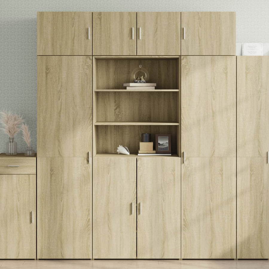 Opbergkast 80X42,5X225 Cm Bewerkt Hout Kleurig Sonoma eiken