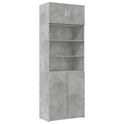 Opbergkast 80X42,5X225 Cm Bewerkt Hout Betongrijs