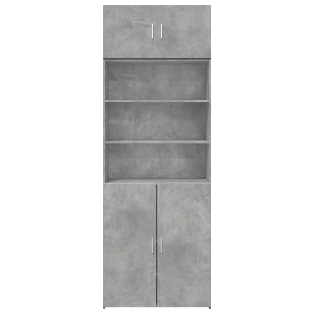 Opbergkast 80X42,5X225 Cm Bewerkt Hout Betongrijs