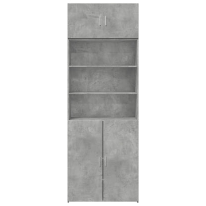 Opbergkast 80X42,5X225 Cm Bewerkt Hout Betongrijs